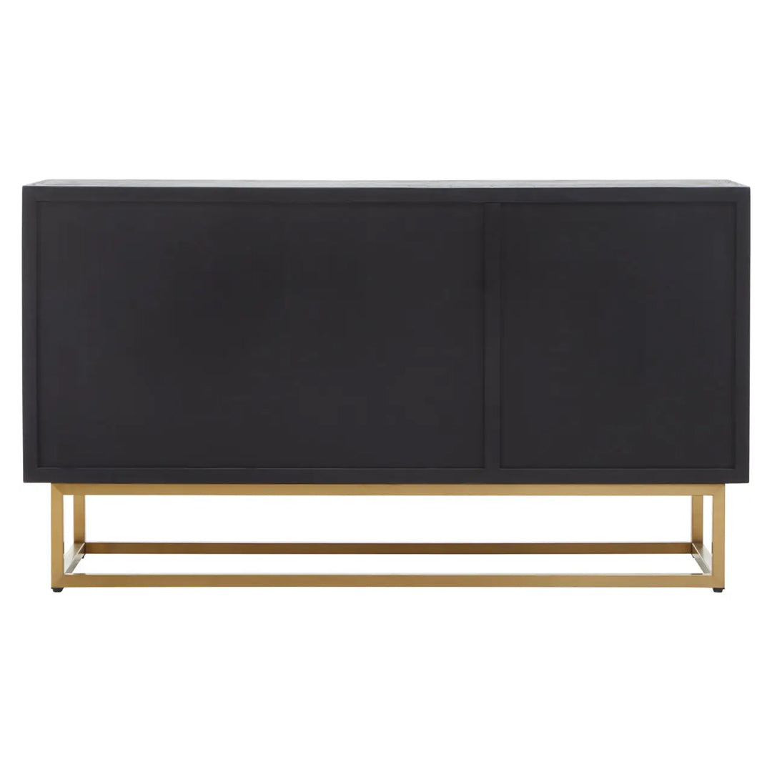 Siena Wooden Sideboard With 3 Door In Black And Brown Oak