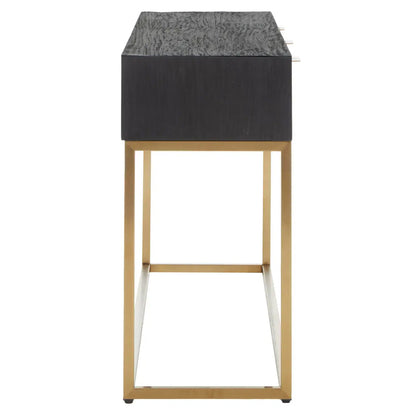 Siena Wooden Console Table In Black And Brown Oak