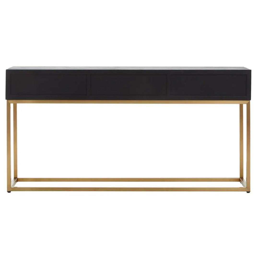 Siena Wooden Console Table In Black And Brown Oak