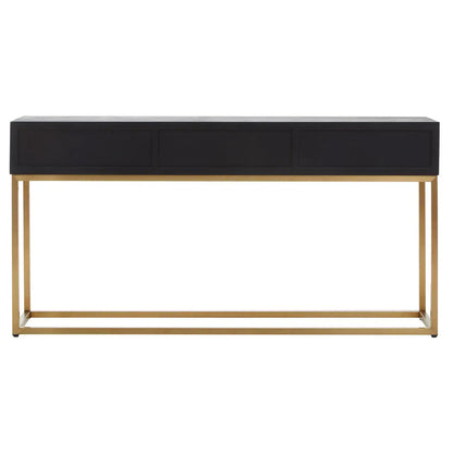 Siena Wooden Console Table In Black And Brown Oak