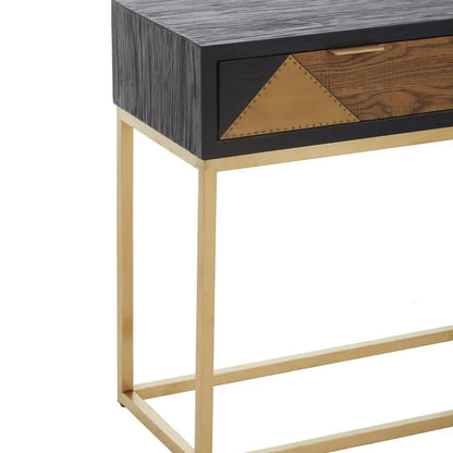 Siena Wooden Console Table In Black And Brown Oak