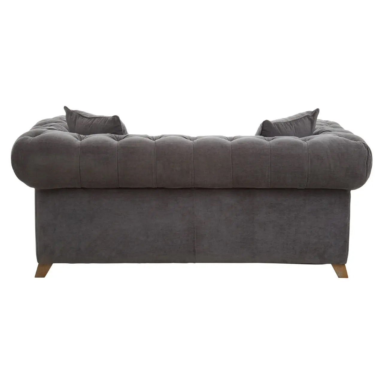 Spencer Fabric 2 Seater Sofa In Grey With Wooden Legs