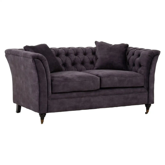 Sabrina Velvet 2 Seater Sofa In Grey