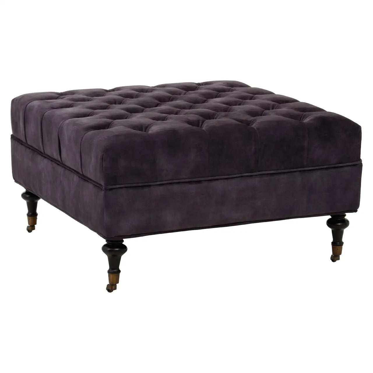 Sabrina Velvet Ottoman In Grey