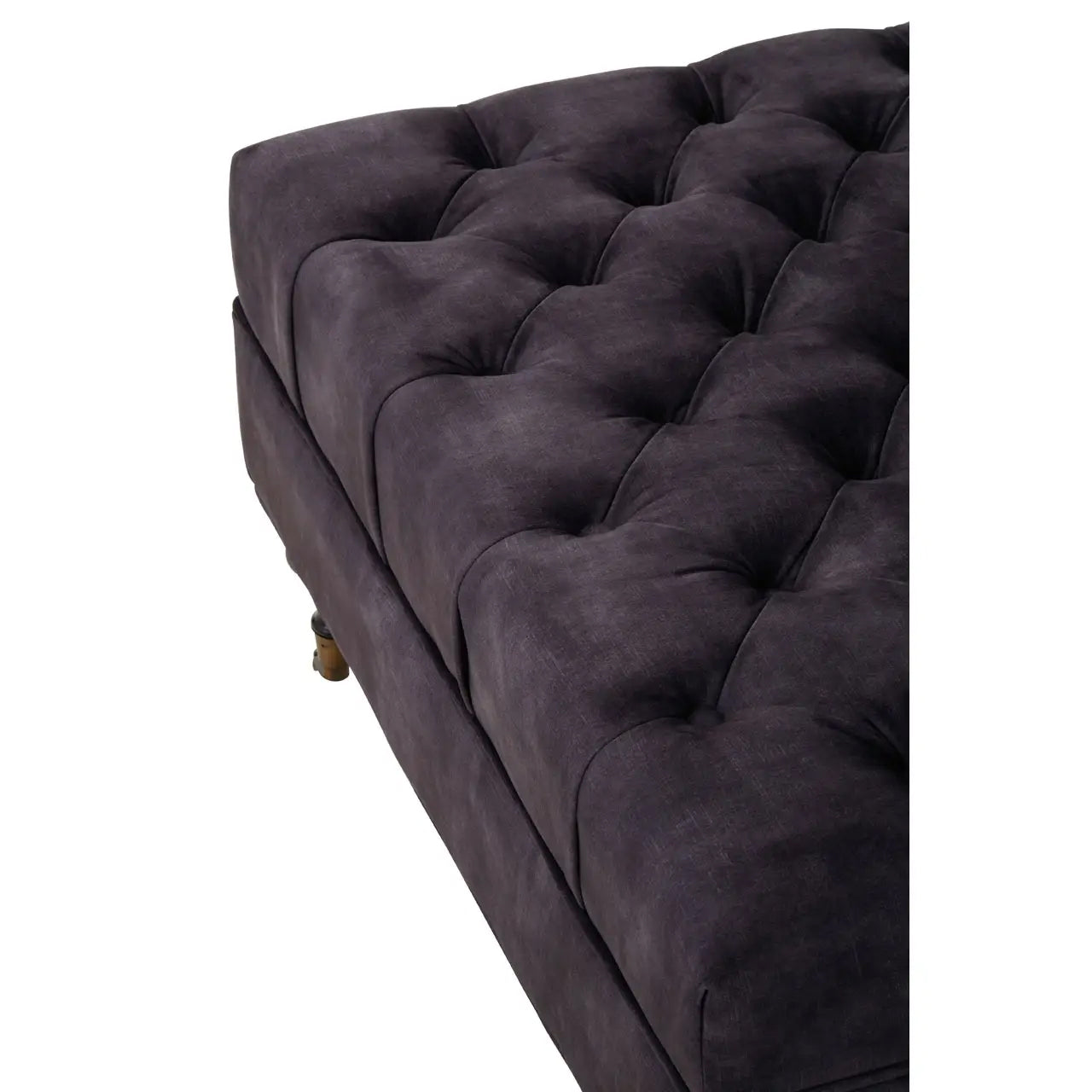 Sabrina Velvet Ottoman In Grey