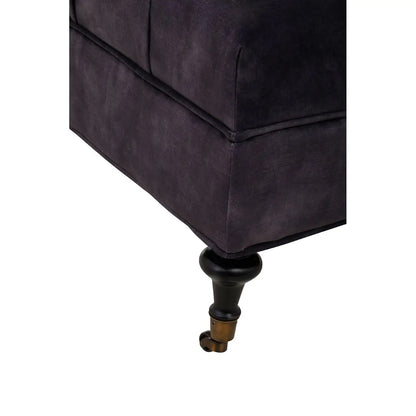 Sabrina Velvet Ottoman In Grey