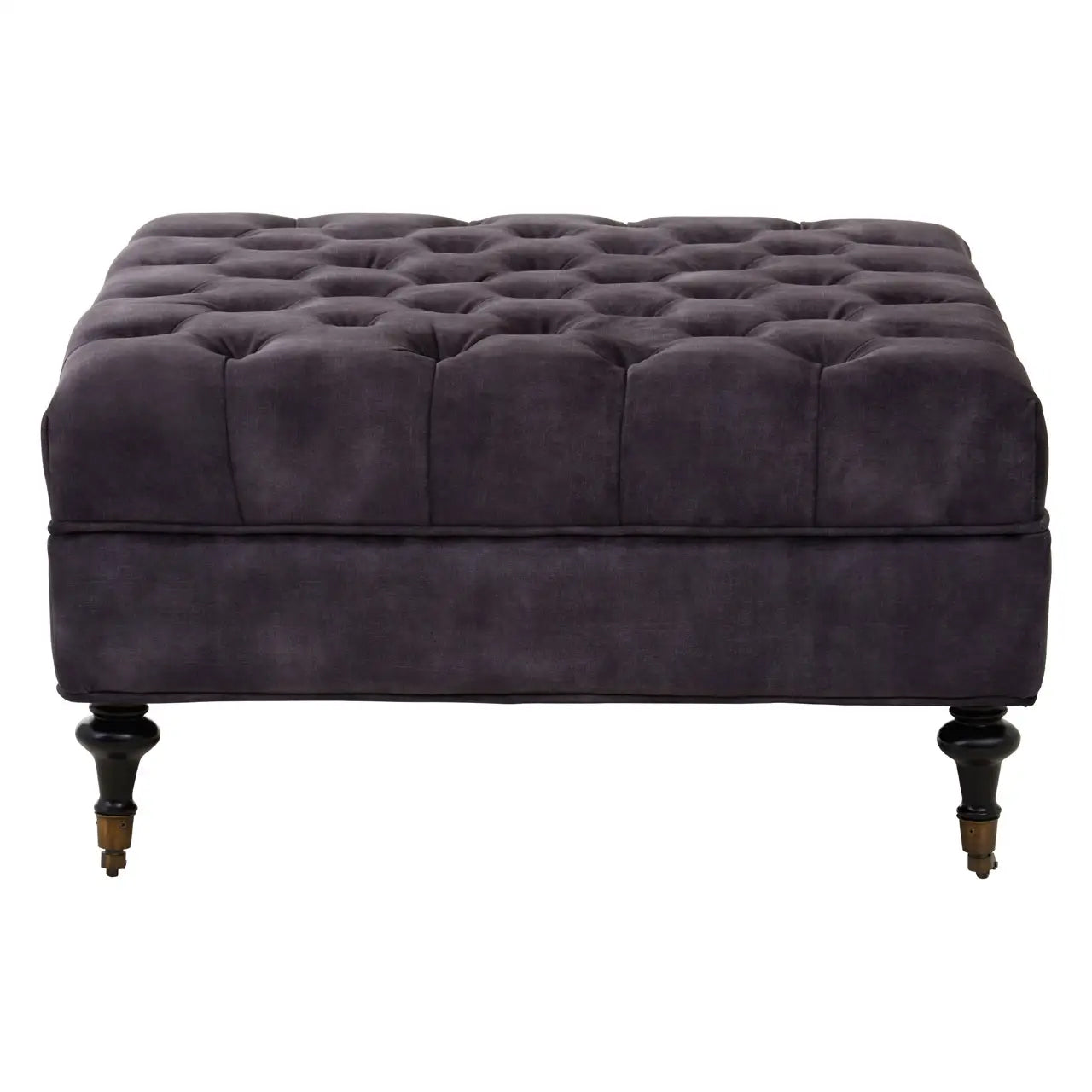 Sabrina Velvet Ottoman In Grey