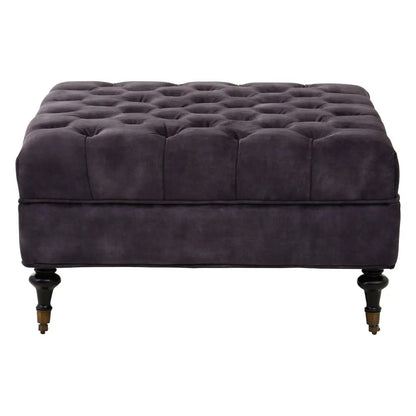 Sabrina Velvet Ottoman In Grey