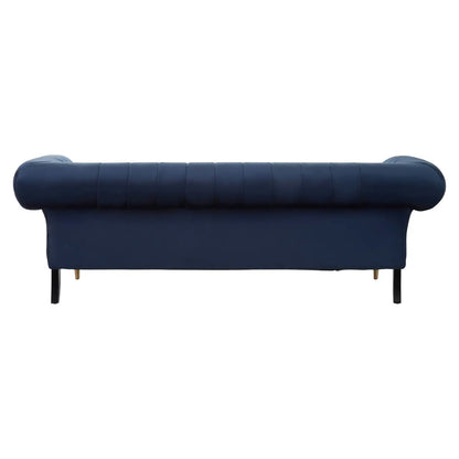 Siena Velvet 3 Seater Sofa In Midnight Blue