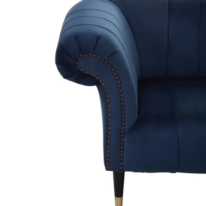Siena Velvet 3 Seater Sofa In Midnight Blue