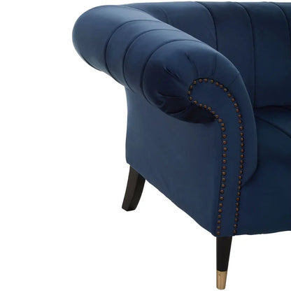 Siena Velvet 3 Seater Sofa In Midnight Blue