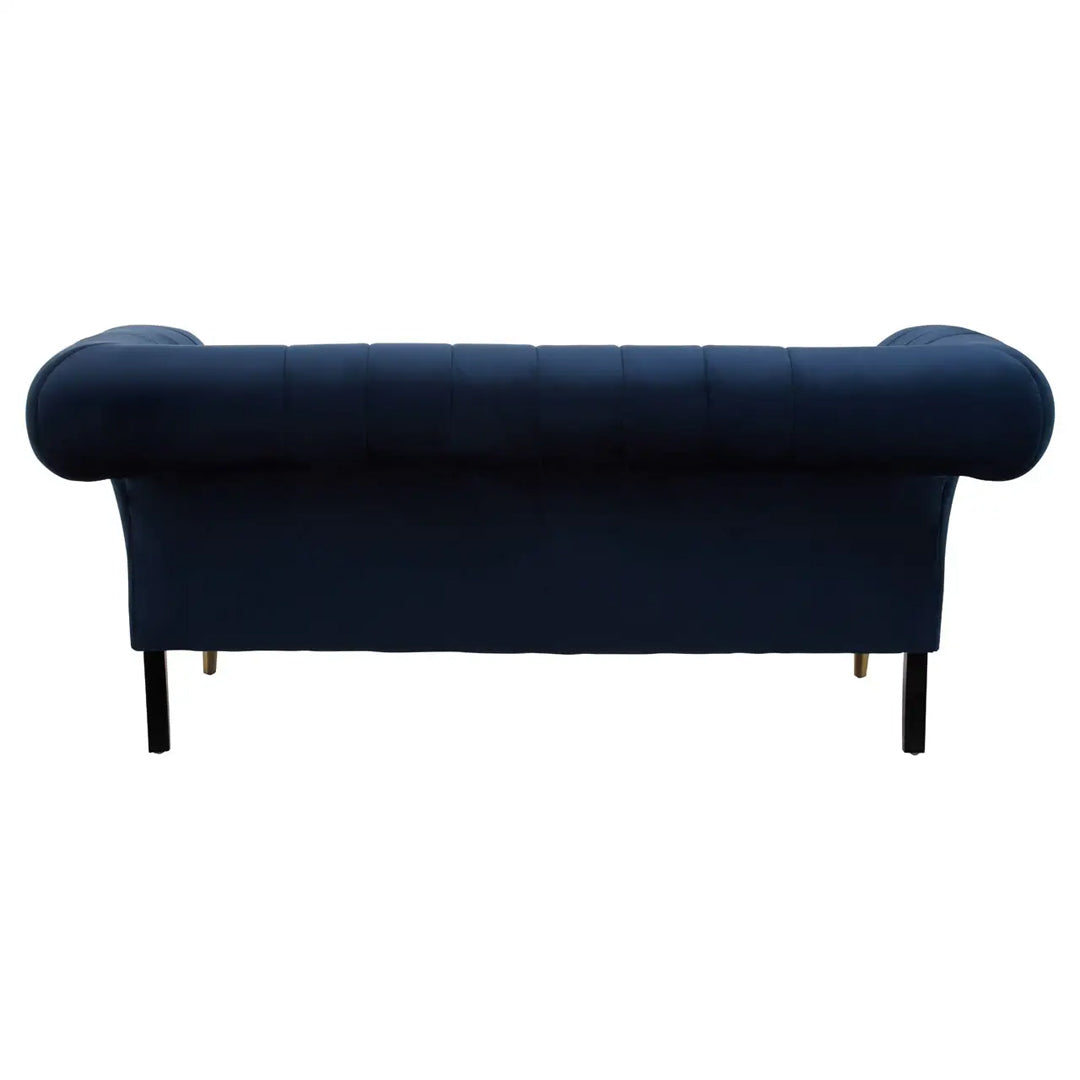 Siena Velvet 2 Seater Sofa In Midnight Blue