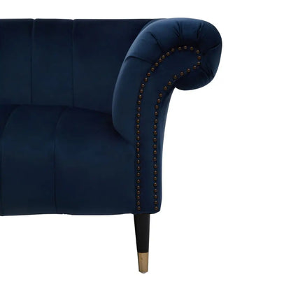 Siena Velvet 2 Seater Sofa In Midnight Blue