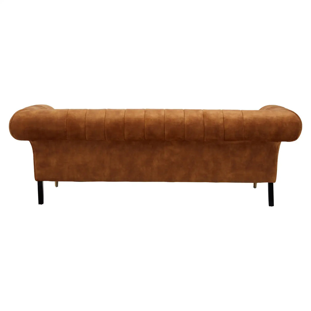 Siena Velvet 3 Seater Sofa In Gold