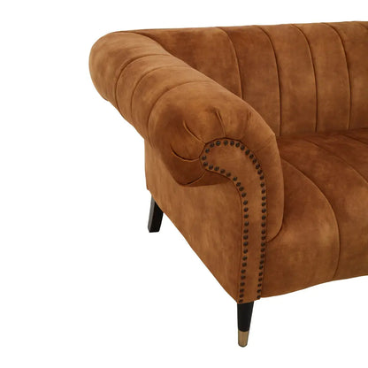 Siena Velvet 3 Seater Sofa In Gold