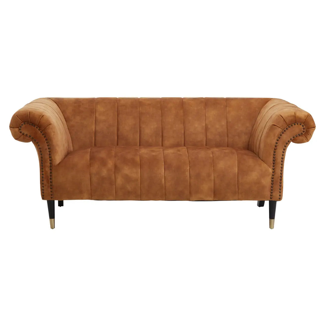 Siena Velvet 2 Seater Sofa In Gold