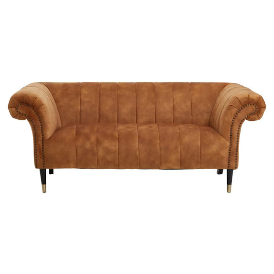 Siena Velvet 2 Seater Sofa In Gold