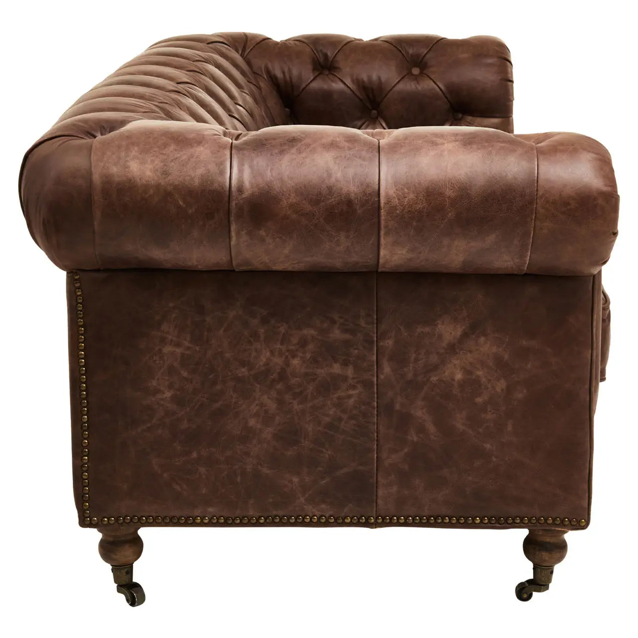 Hoxton Cow Leather 3 Seater Sofa In Brown
