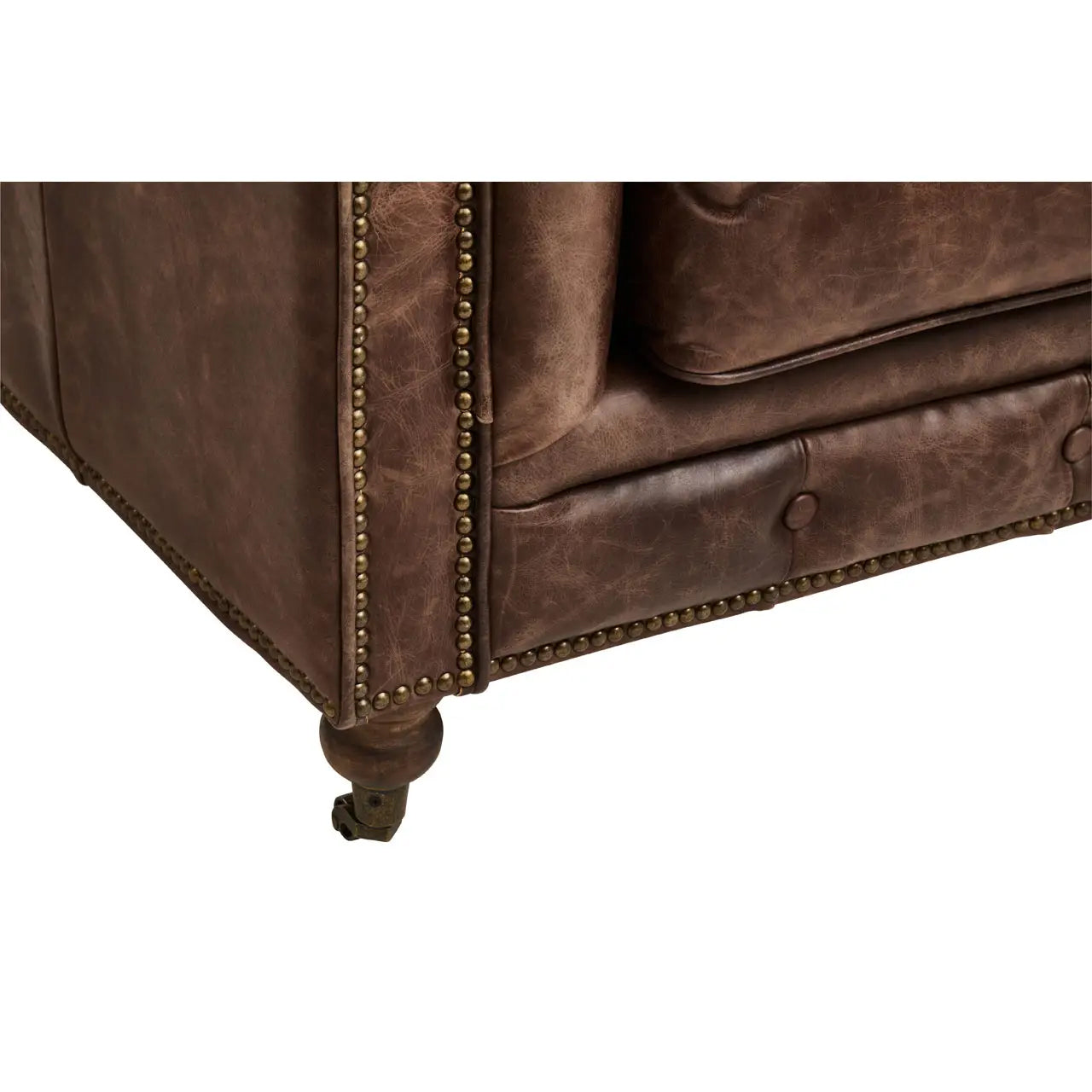 Hoxton Cow Leather 3 Seater Sofa In Brown
