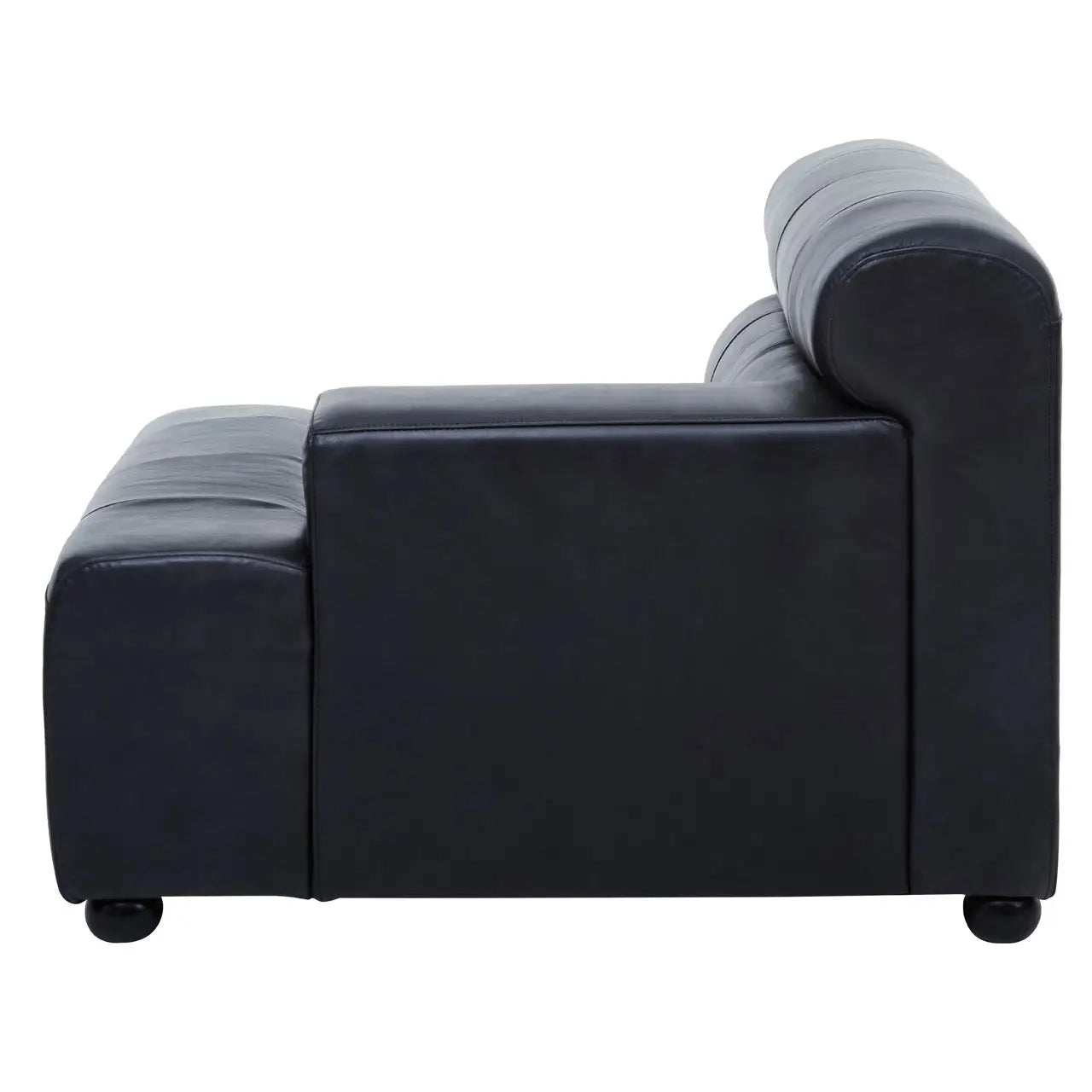 King Left Arm Distressed Leather 1 Seater Sofa In Slate Grey