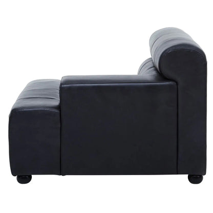 King Left Arm Distressed Leather 1 Seater Sofa In Slate Grey