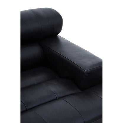 King Left Arm Distressed Leather 1 Seater Sofa In Slate Grey