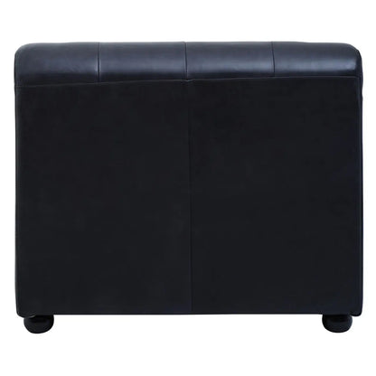 King Left Arm Distressed Leather Chaise In Slate Grey