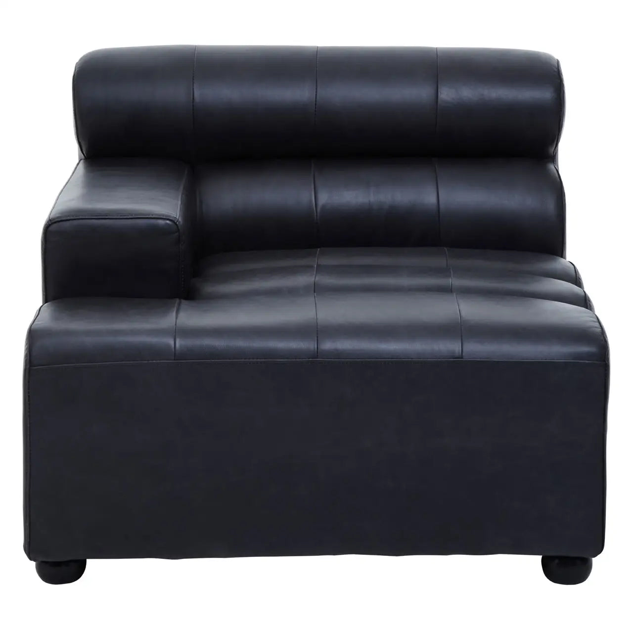 King Right Arm Distressed Leather 1 Seater Sofa In Slate Grey