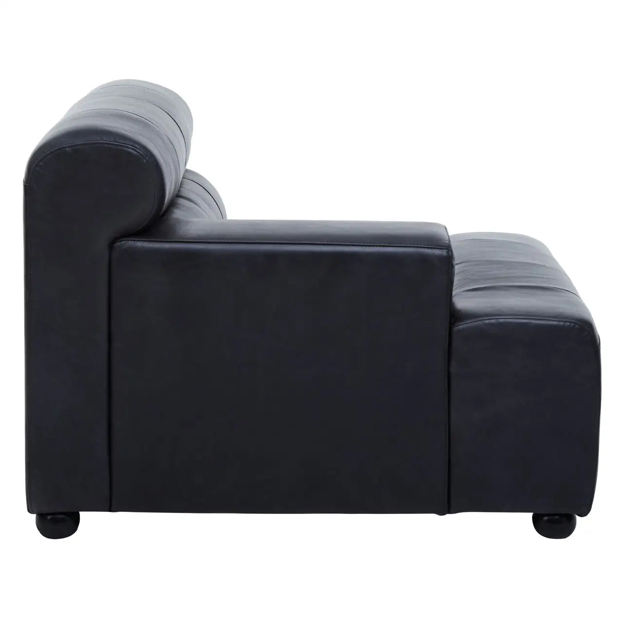 King Right Arm Distressed Leather 1 Seater Sofa In Slate Grey