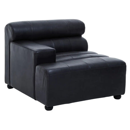 King Right Arm Distressed Leather 1 Seater Sofa In Slate Grey