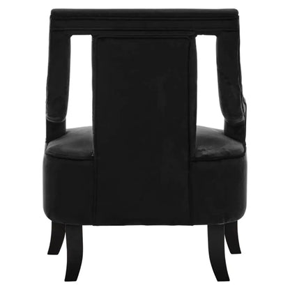 Faye Velvet Bedroom Chair In Black With Wooden Legs
