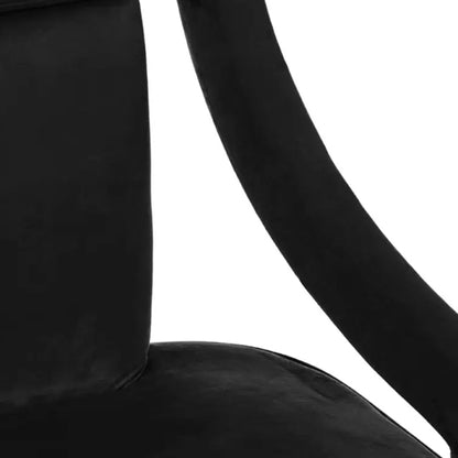 Faye Velvet Bedroom Chair In Black With Wooden Legs