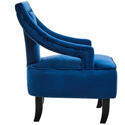 Faye Velvet Armchair In Midnight Blue