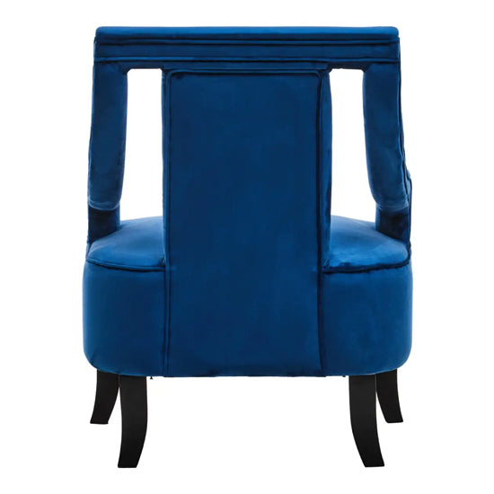 Faye Velvet Armchair In Midnight Blue