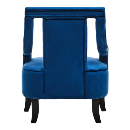Faye Velvet Armchair In Midnight Blue