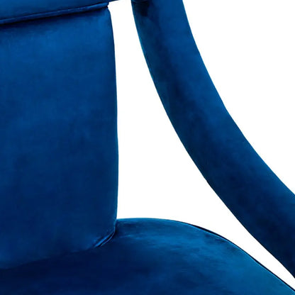 Faye Velvet Armchair In Midnight Blue