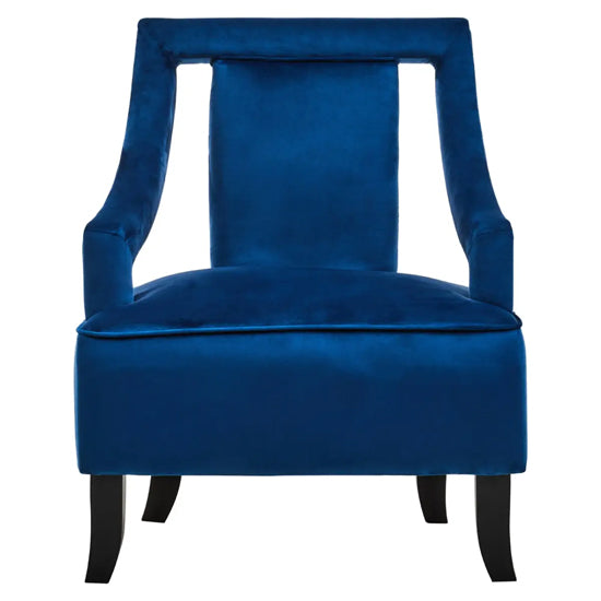 Faye Velvet Armchair In Midnight Blue
