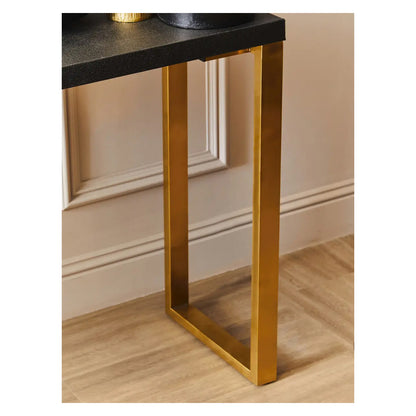 Cardoba Set Of 2 Shagreen Top Console Tables In Black