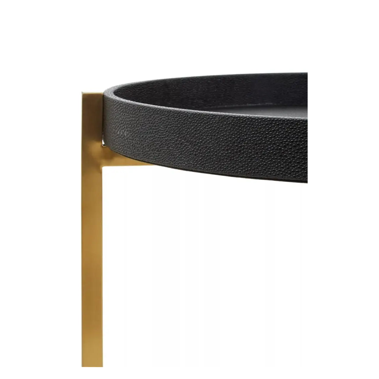 Cardoba Set Of 2 Shagreen Tray Side Tables In Black