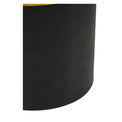 Cardoba Round Wooden Stool In Gold And Black Shagreen
