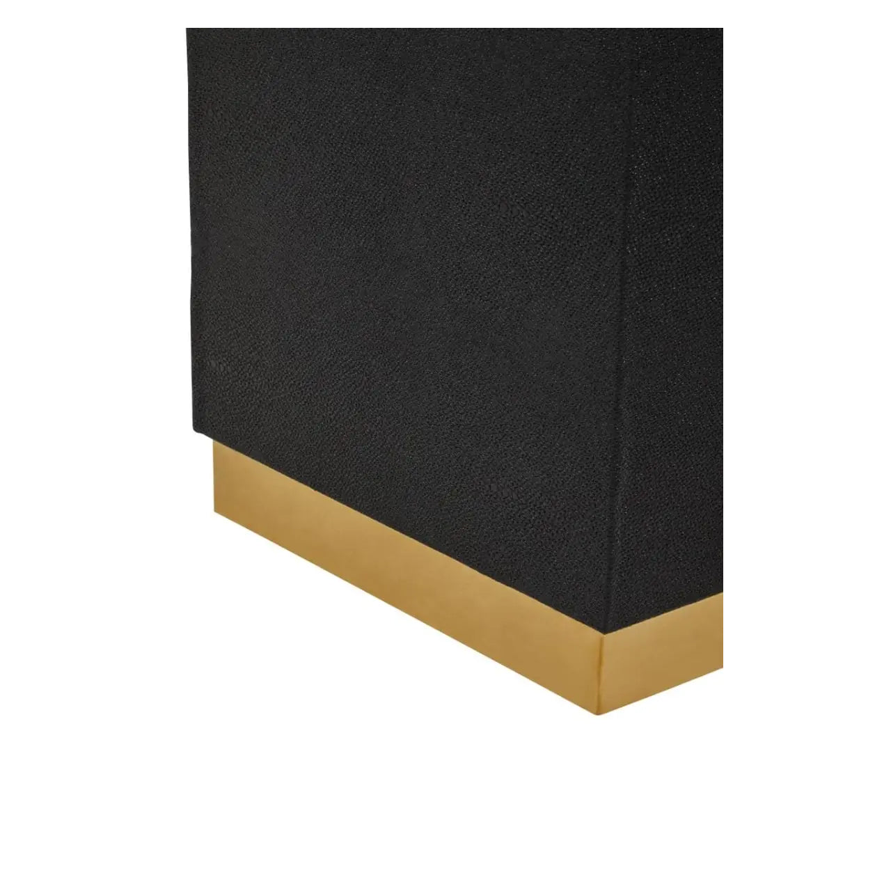 Cardoba Square Shagreen Stool In Gold And Black