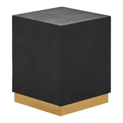 Cardoba Square Shagreen Stool In Gold And Black