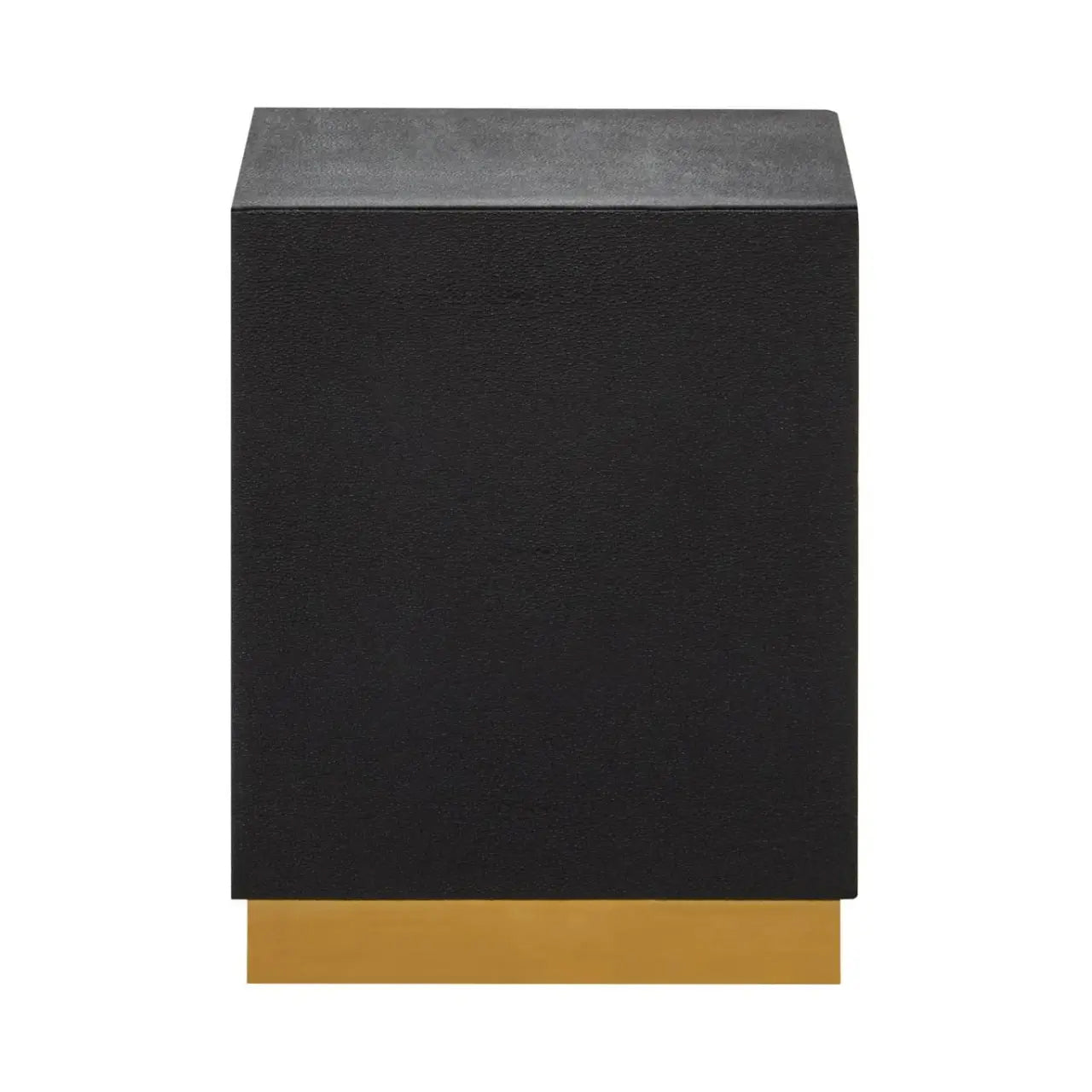 Cardoba Square Shagreen Stool In Gold And Black