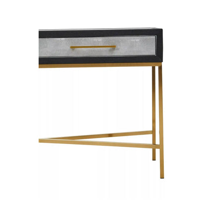 Cadiz Wooden Console Table With 2 Drawers In Grey Faux Shagreen