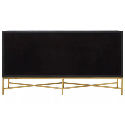 Cadiz Wooden Sideboard With 4 Doors In Grey Faux Shagreen