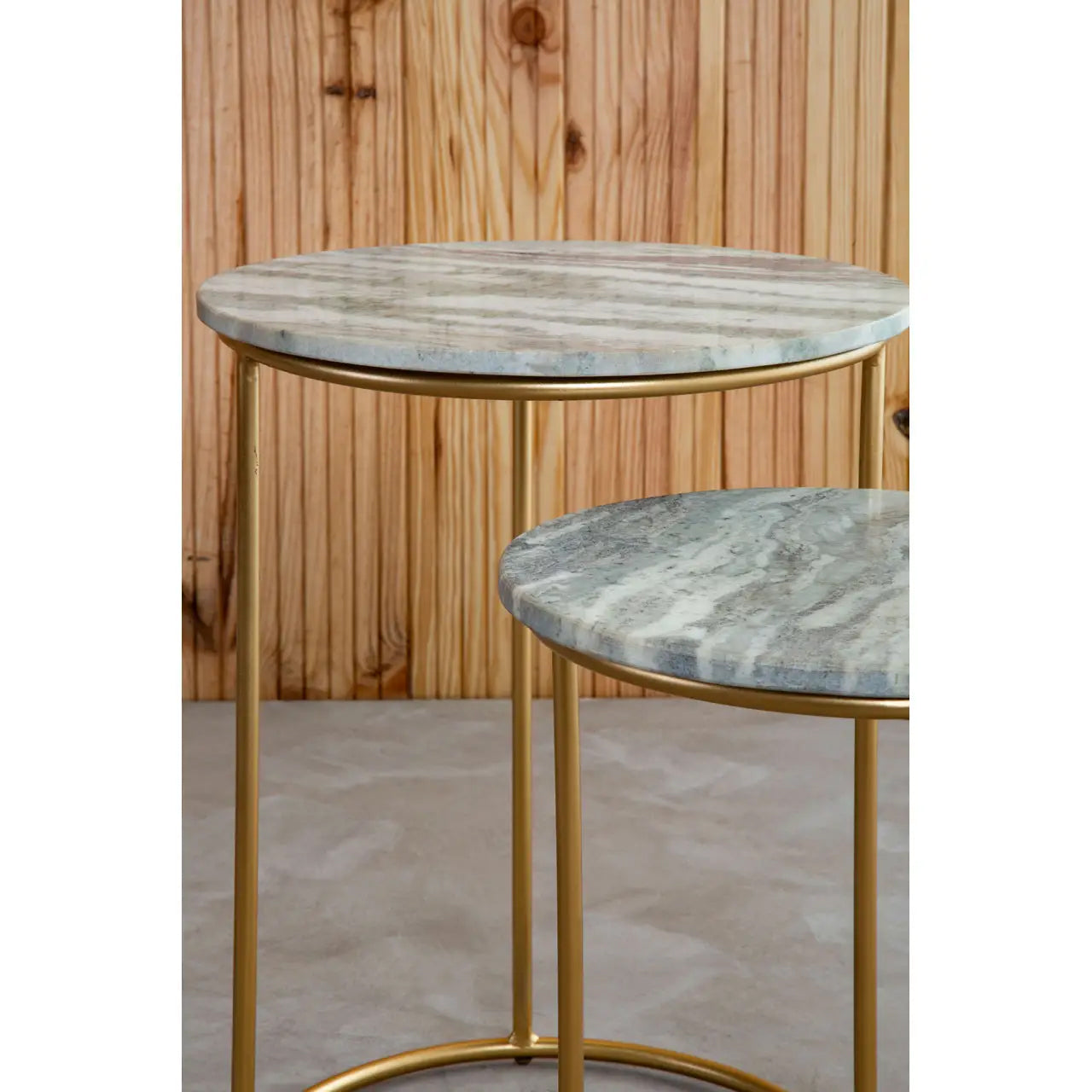 Mandoli Marble Nest Of 2 Side Tables In Natural