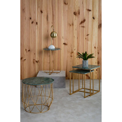 Mandoli Marble Nest Of 2 Side Tables In Green