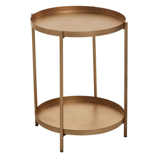 Mandoli Metal Side Table In Gold Metal Frame
