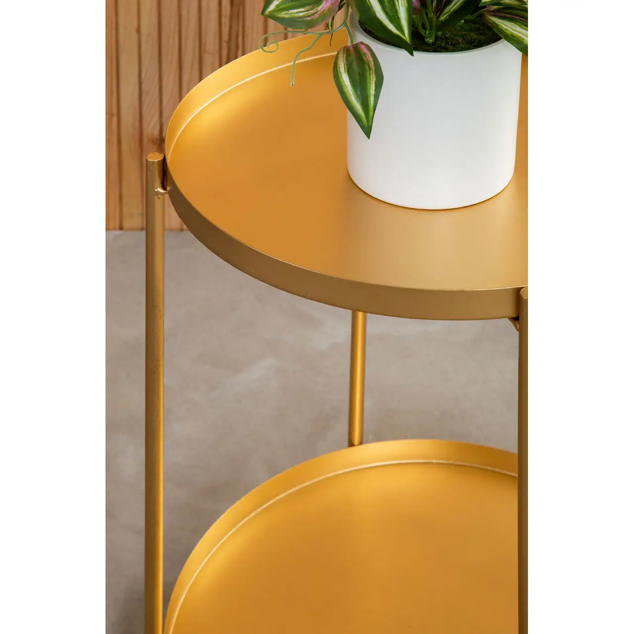 Mandoli Metal Side Table In Gold Metal Frame