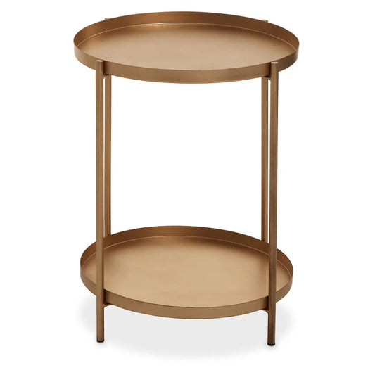 Mandoli Metal Side Table In Gold Metal Frame